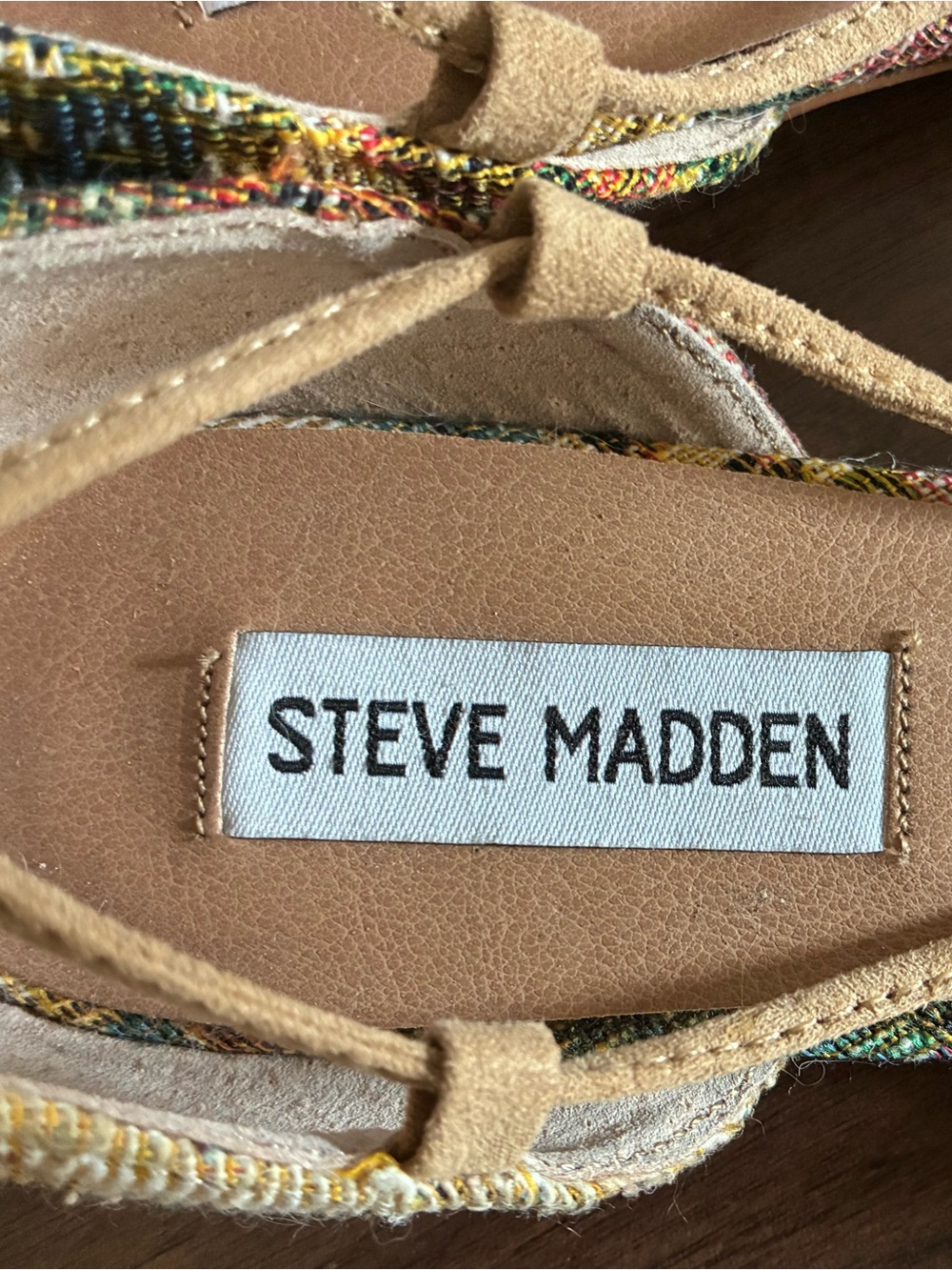 Steve Madden Walkie Flat Sz8.5 Floral Brocade Lace Up Point Toe Shoes Ankle Wrap - Picture 14 of 14
